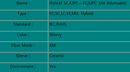 Hybrid  SC/UPC-- FC /UPC  Attenuator