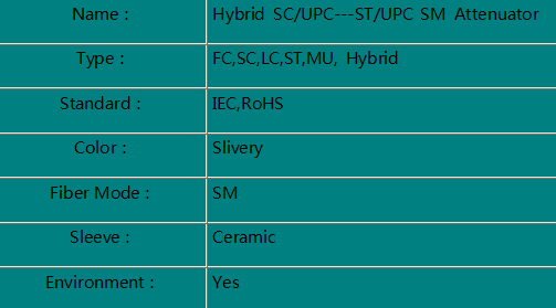 Hybrid  SC/UPC-- ST /UPC  Attenuator