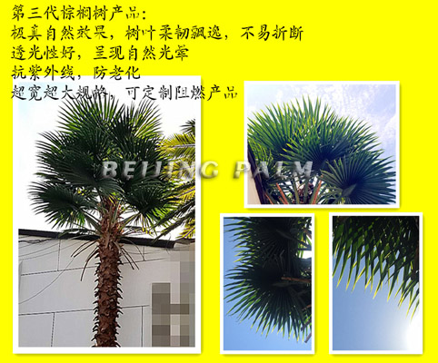 We develop a new kind of artificial washingtonia palm and date palm in 2018