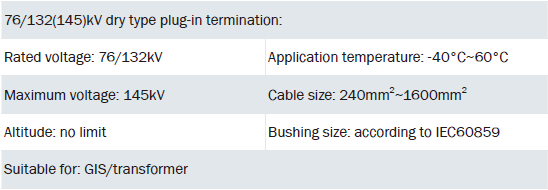 HV Dry type plug-in termination