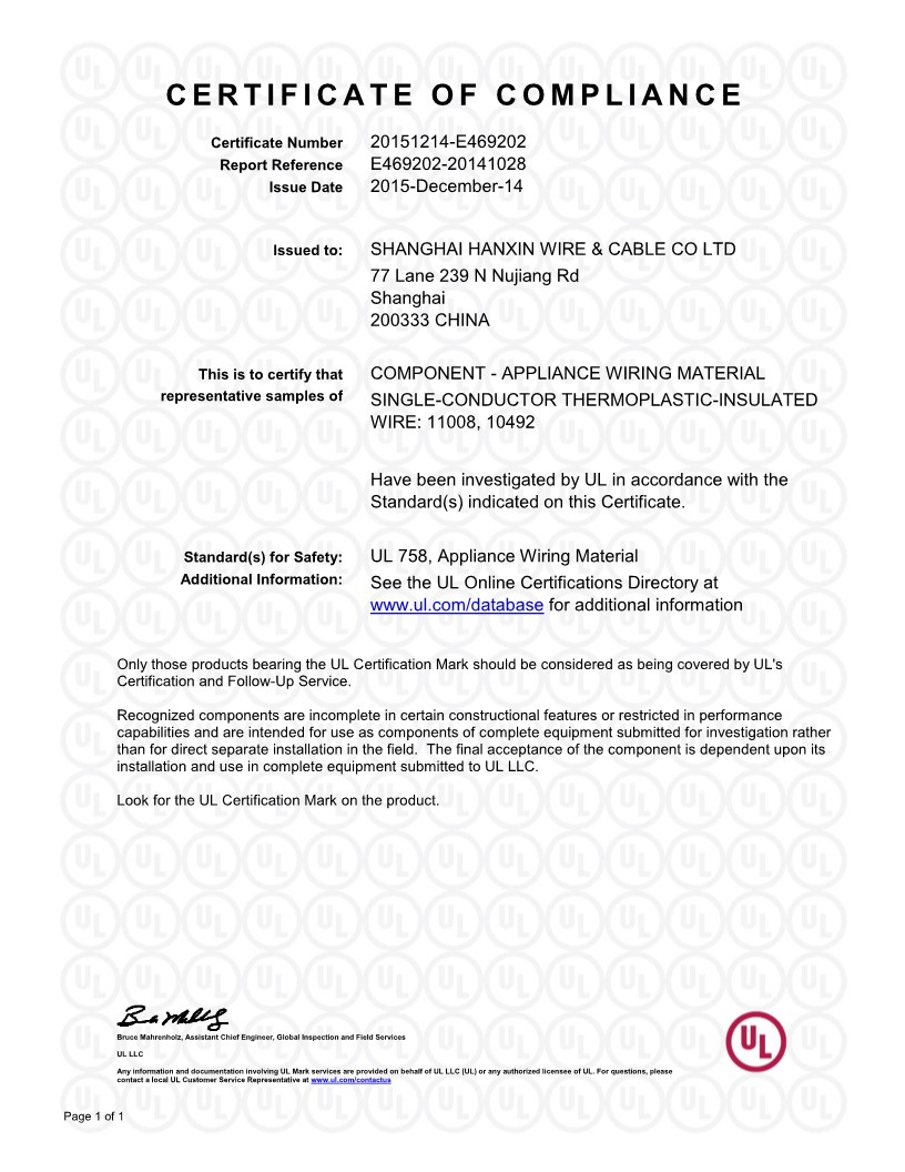 CERTIFICATE OF COMPLIANCE