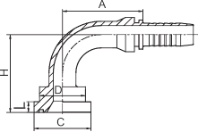 90°SAE 法蘭 3000 PSI 87391-H