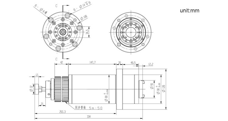 Drilling and tapping Machine spindle CJ890S