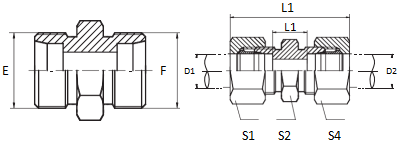 公制外螺纹 24°锥 1C·1C-RNW  1D·1D-RNW