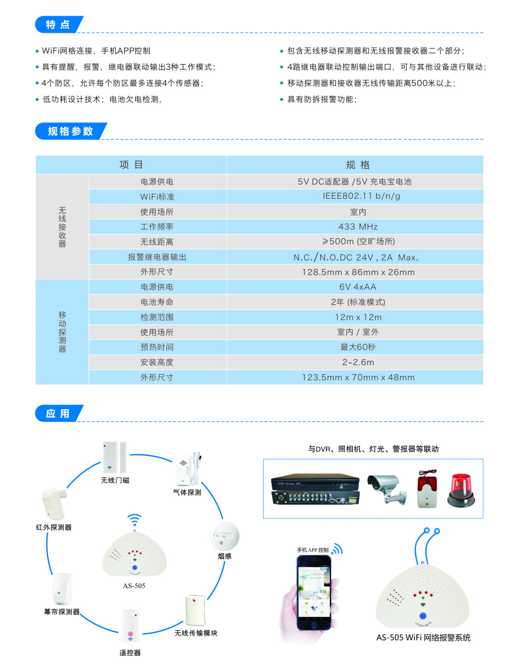 无线远距离报警系统 AS-500