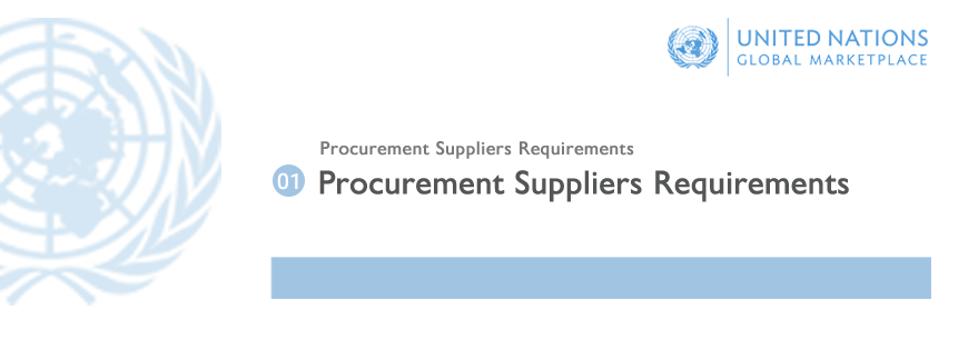 UN Procurement Suppliers  Requirements