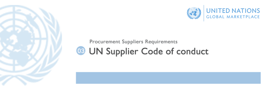 UN Supplier Code of conduct