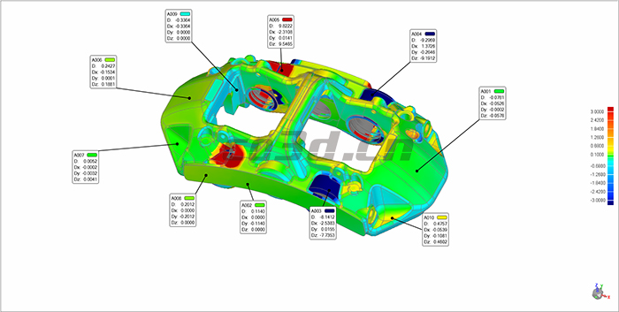 Auto automatic brake system accessories three-dimensional inspection