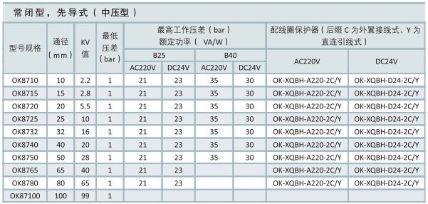 OK87 系列高性能电磁阀