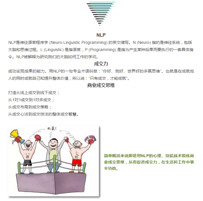 NLP商业成交思维免费培训