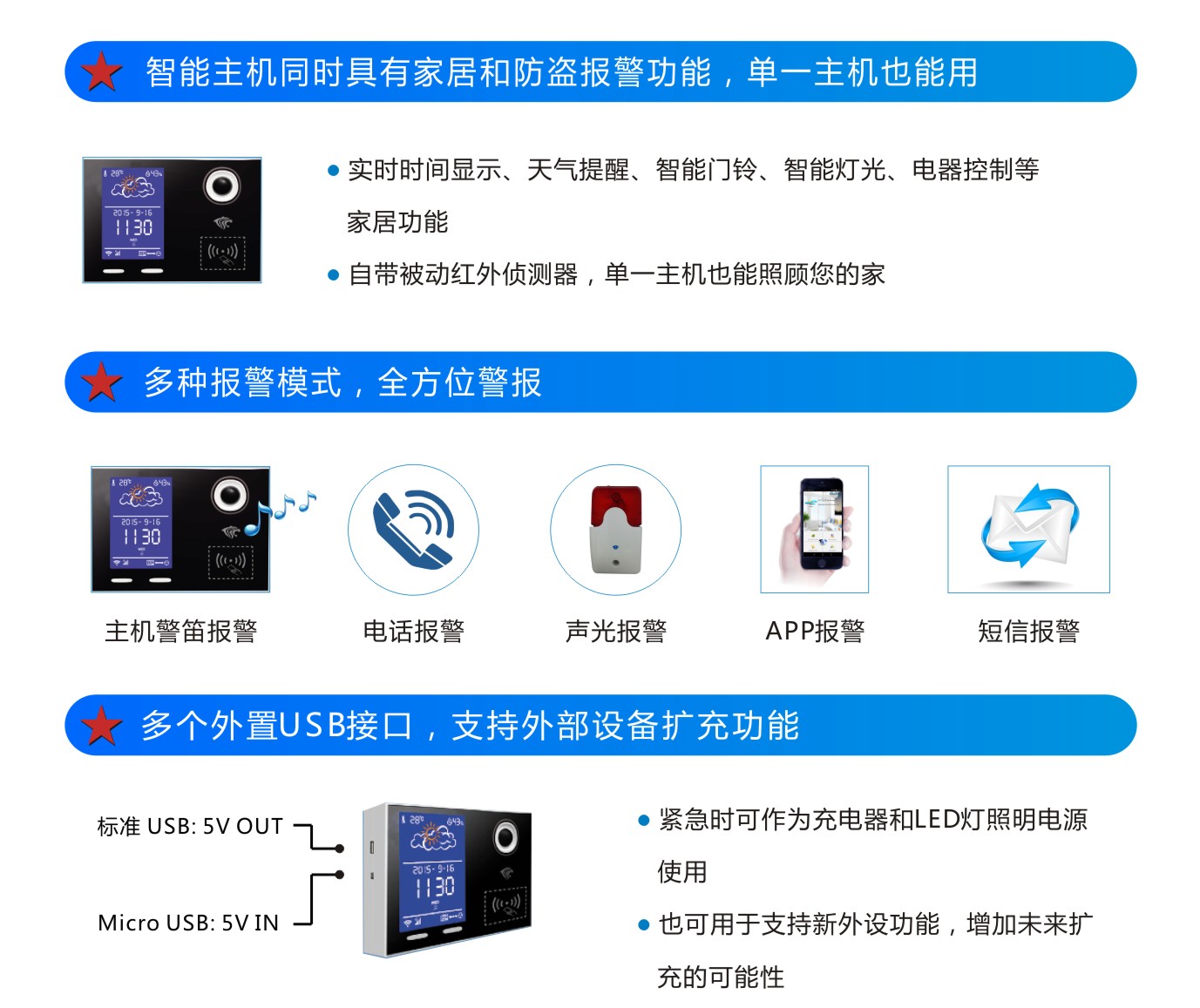 AHS-4000 智能家居防护系统报警主机
