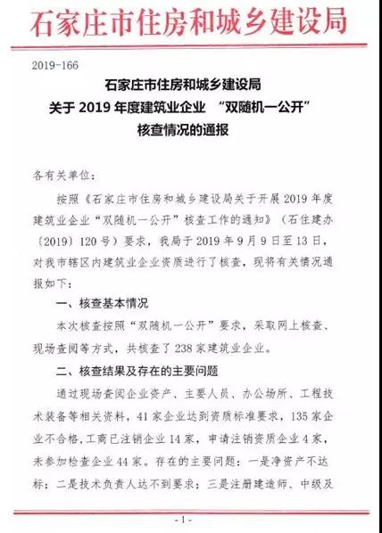 河北：资质核查！197家企业暂停承揽新工程，3个月整改不到位将撤销资质