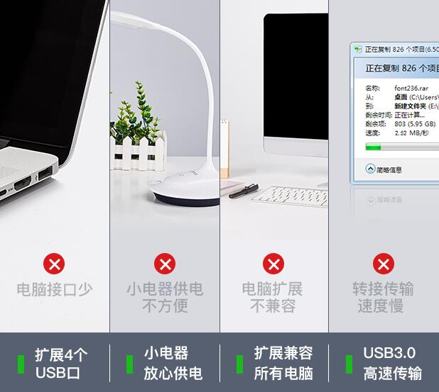 DM-CHB009 120CM  USB3.0HUB [深灰色]