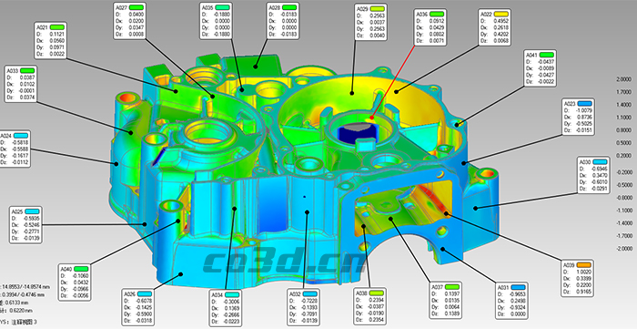 Motorcycle engine three-dimensional inspection