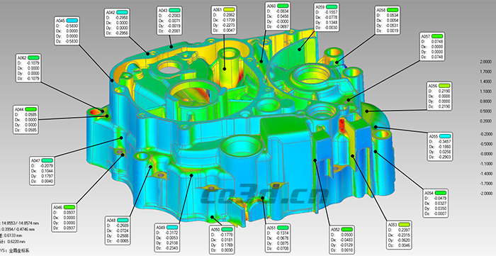 Motorcycle engine three-dimensional inspection