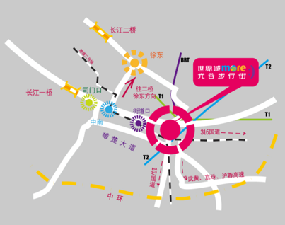 武汉光谷步行街平面图图片