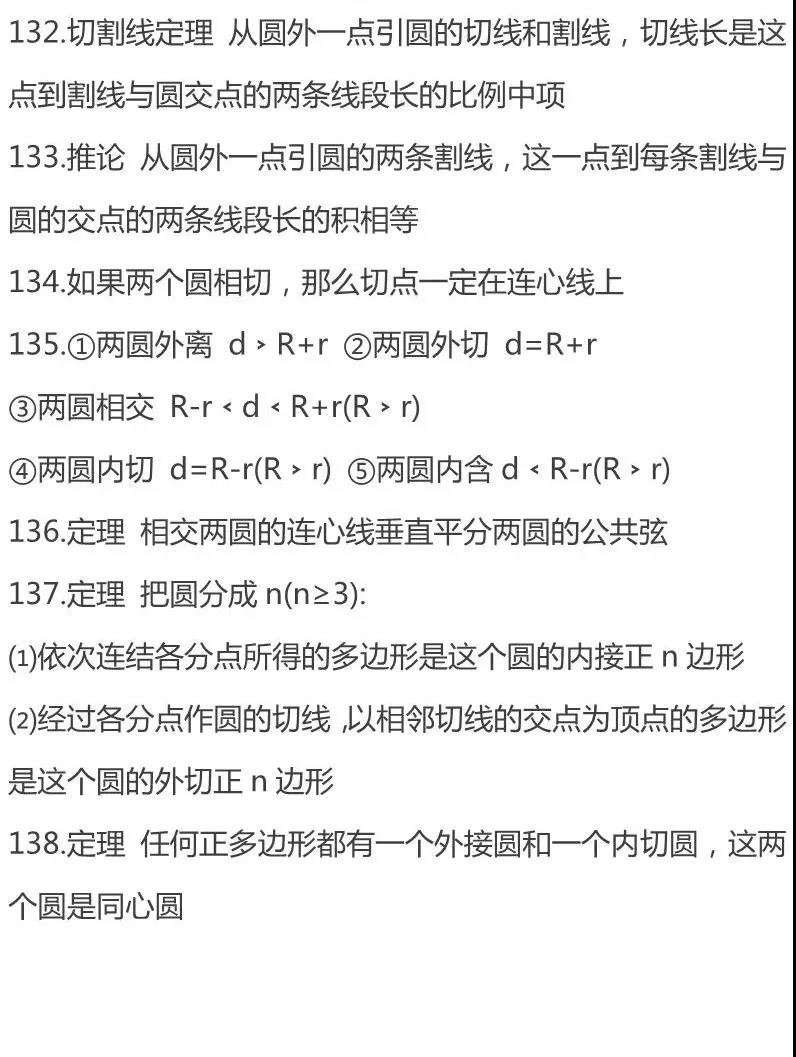 初中数学几何公式大全 背下来考试减少不必要的失分 初中 荆楚潮教育