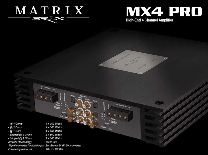 国际顶尖发烧利器，独一无二的至尊享受！德国BRAX MATRIX MX4 PRO四声道功放