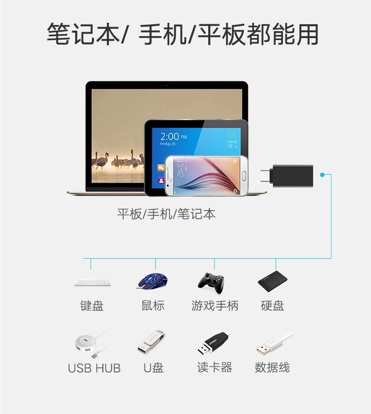 京华OTG转接头(TYPE-C接口) USB3.0接口支持移动硬盘