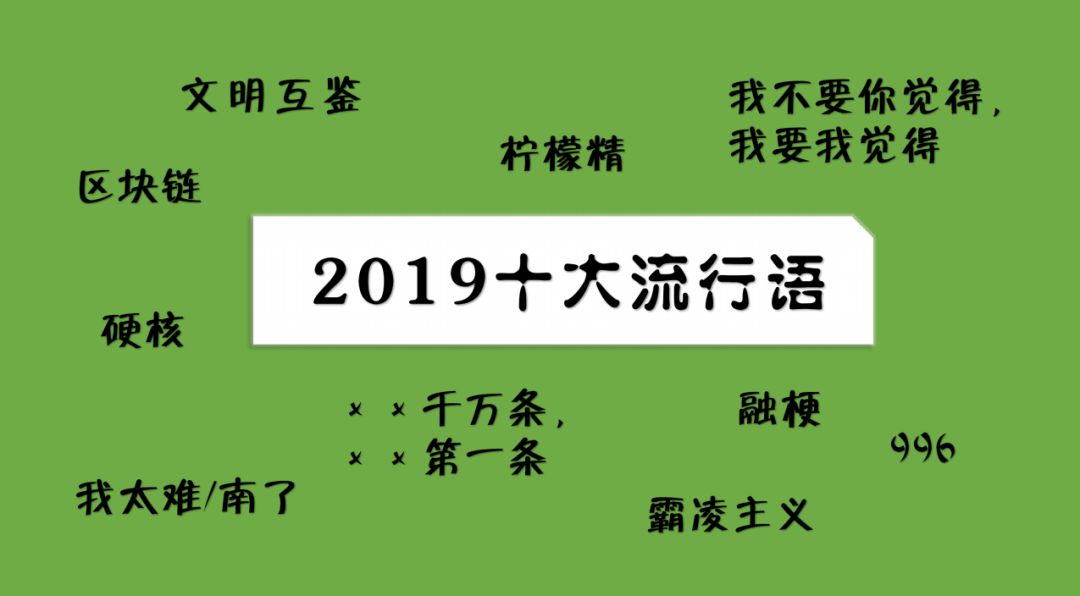 柠檬精、硬核、996…2019年十大流行语新鲜出炉!命题人可能已盯上~ 柠檬精、硬核、996…2019年十大流行语新鲜出炉!命题人可能已盯上~