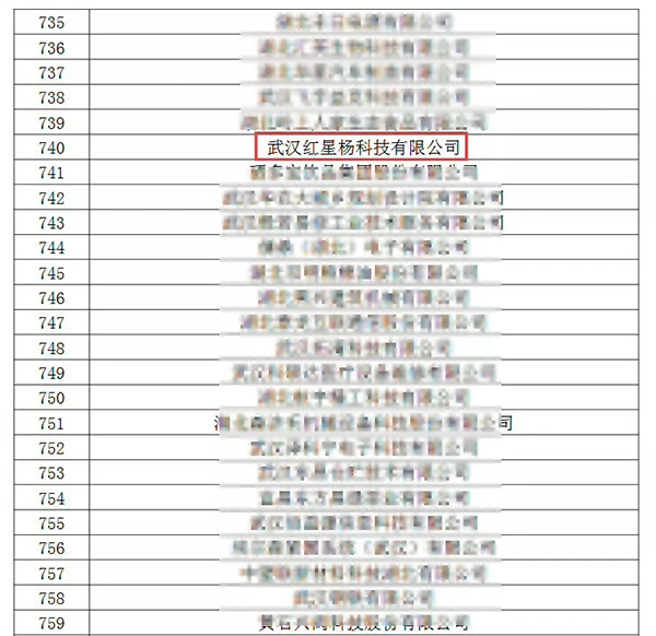 祝贺红星杨被认定为湖北省2019第一批高新技术企业