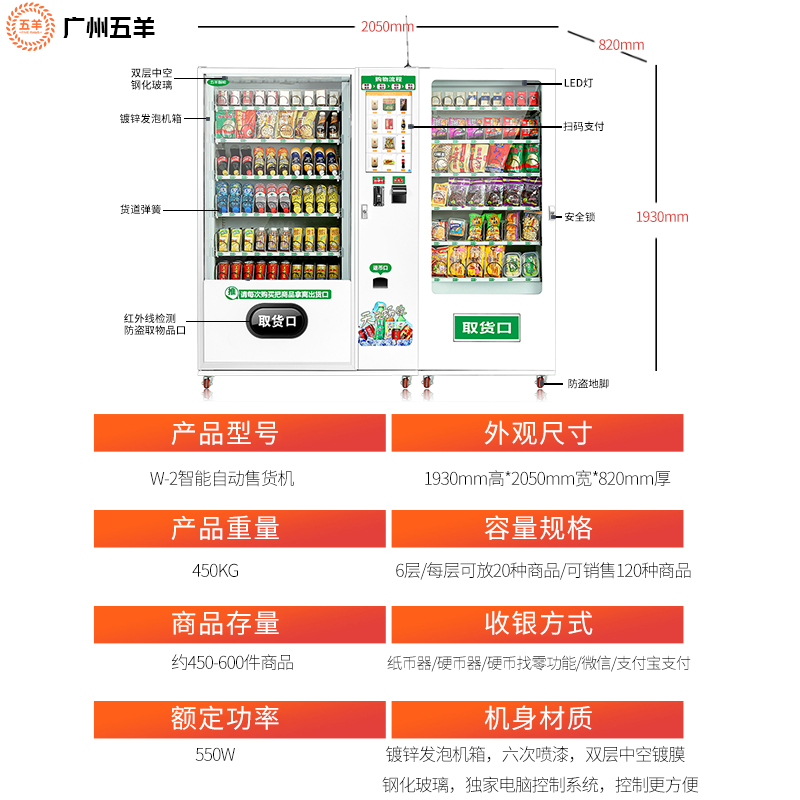 W-2智能饮料自动售货机 W-2智能饮料自动售货机