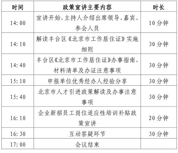 活动预告|丰台区人力资源和社会保障局 丰台区办理《北京市工作居住证》实施细则  暨相关政策宣讲会