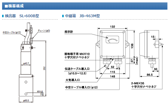 JFEアドバンテック压力式水位计上水用SL-600B