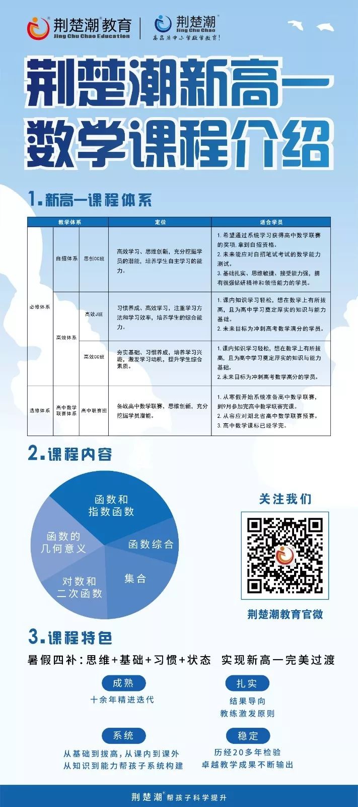 重磅发布！荆楚潮新高一课程全新升级，三大体系帮孩子科学提升