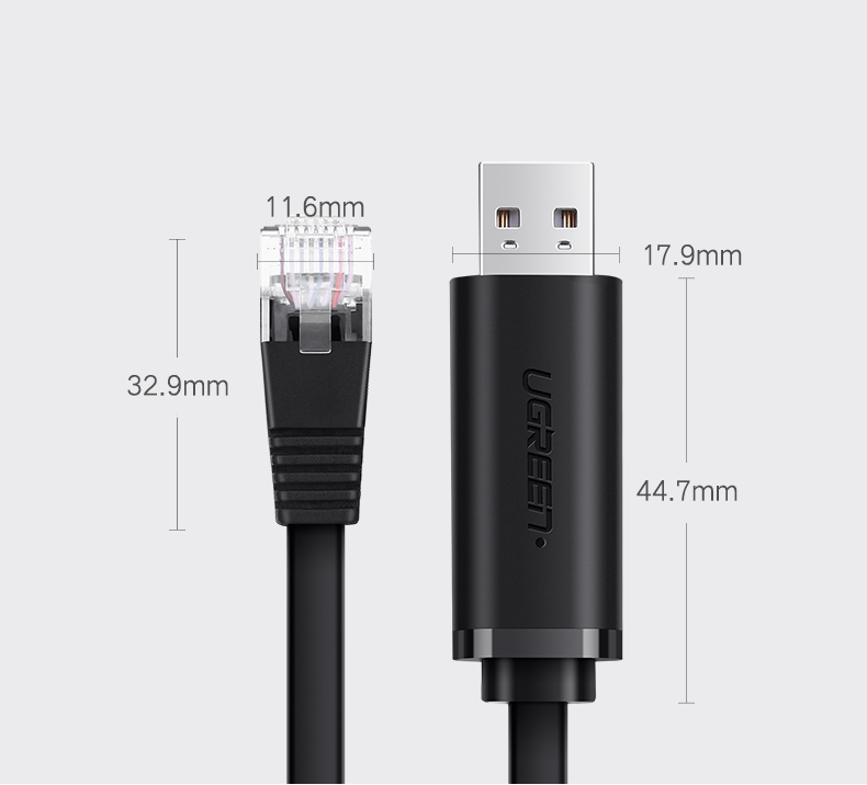 绿联60813-USB转console调试线3米 (串口USB转rj45控制转换线)