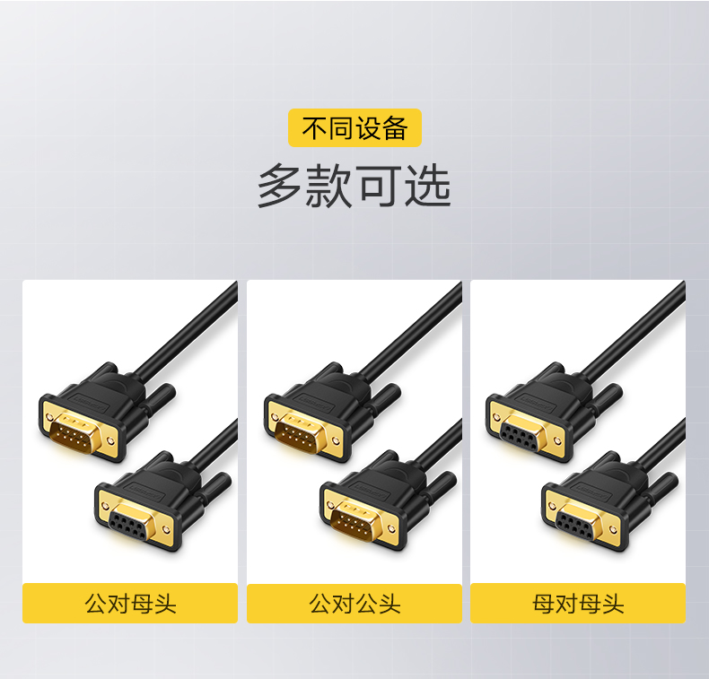 绿联20149-DB9串口线 RS232线 母对母延长线 1.5米