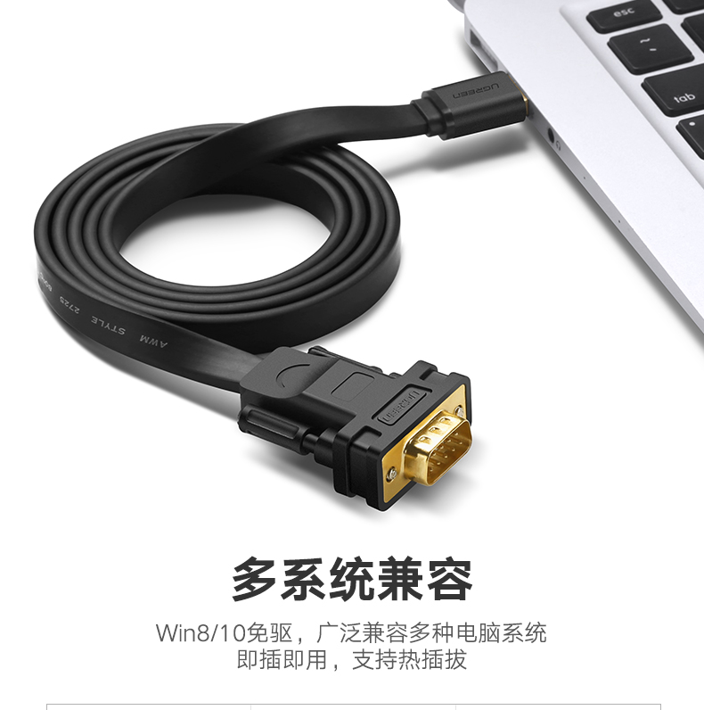 绿联20206-USB转DB9线 （FTDI芯片 工业级应用产品）