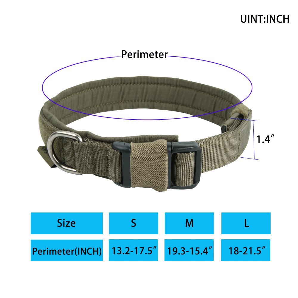 Tactical Dog Collar Military Training Nylon Adjustable Dog Collar for Large Medium Small Dog Tactical Dog Collar Military Training Nylon Adjustable Dog Collar for Large Medium Small Dog