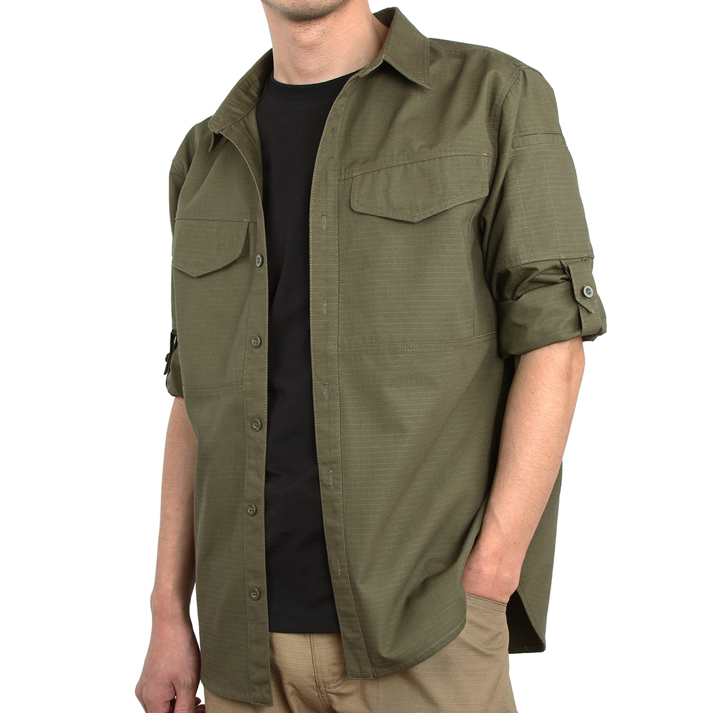 Men's Army Cargo Military Shirts Quick Drying Casual Long Sleeve Shirt Brand Tactical Male Thin Coat