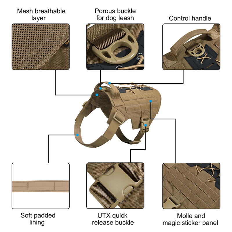 Dog Harness Military Patrol Dog Harness Service Dog Vest Pet Working Dog Vest with Handle Dog Harness Military Patrol Dog Harness Service Dog Vest Pet Working Dog Vest with Handle