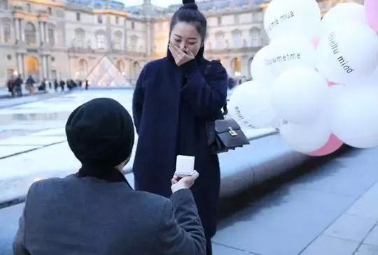 法國男友當場在盧浮宮中文求婚 法國男友當場在盧浮宮中文求婚