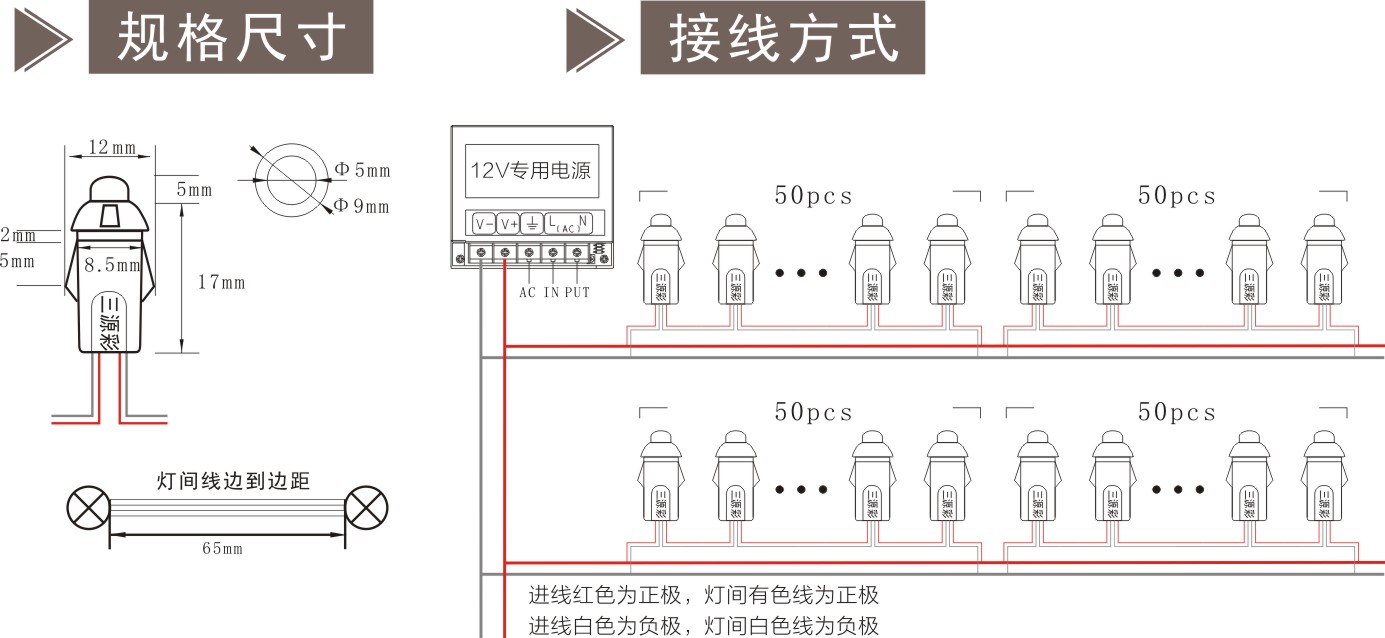 9mm12V工程型白色穿孔灯