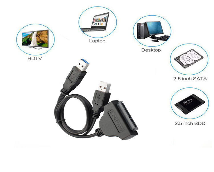 USB 3.0 to SATA Adapter Cable with Optional USB Power