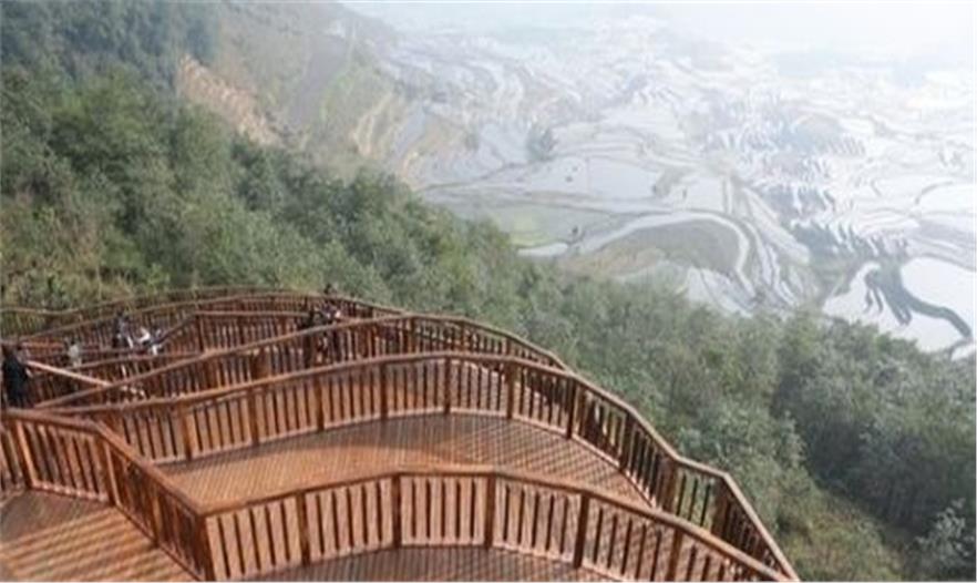 多依树景点梯田式观景台建成接客 多依树景点梯田式观景台建成接客