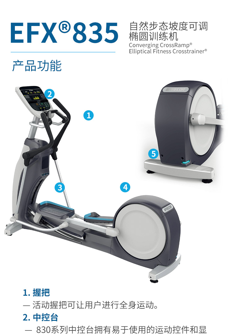 美国必确EFX835 进口家用静音健身房商用健身器材