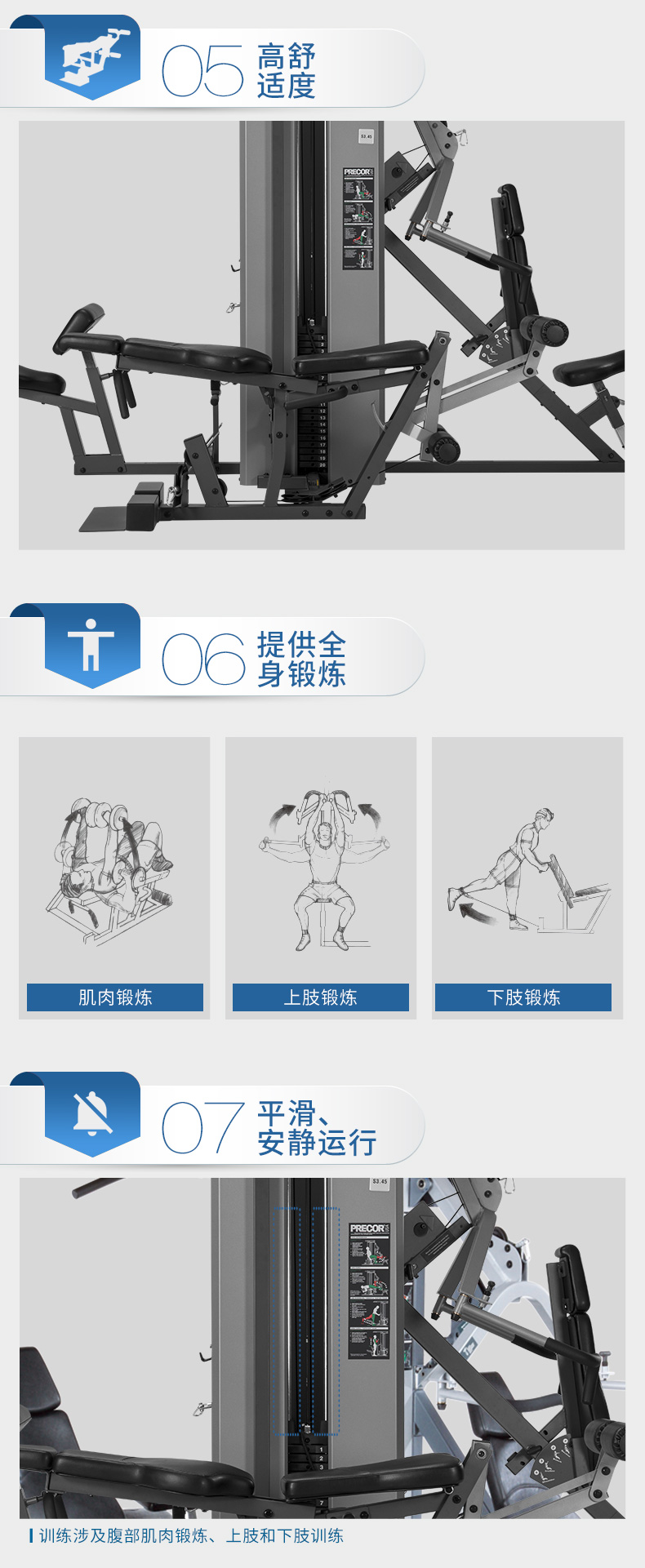 美国Precor必确S3.45多功能力量训练器械静音健身家用款