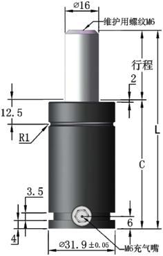 DX350紧凑型氮气弹簧