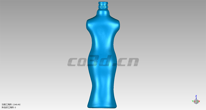 3D scan of blue and white porcelain vase