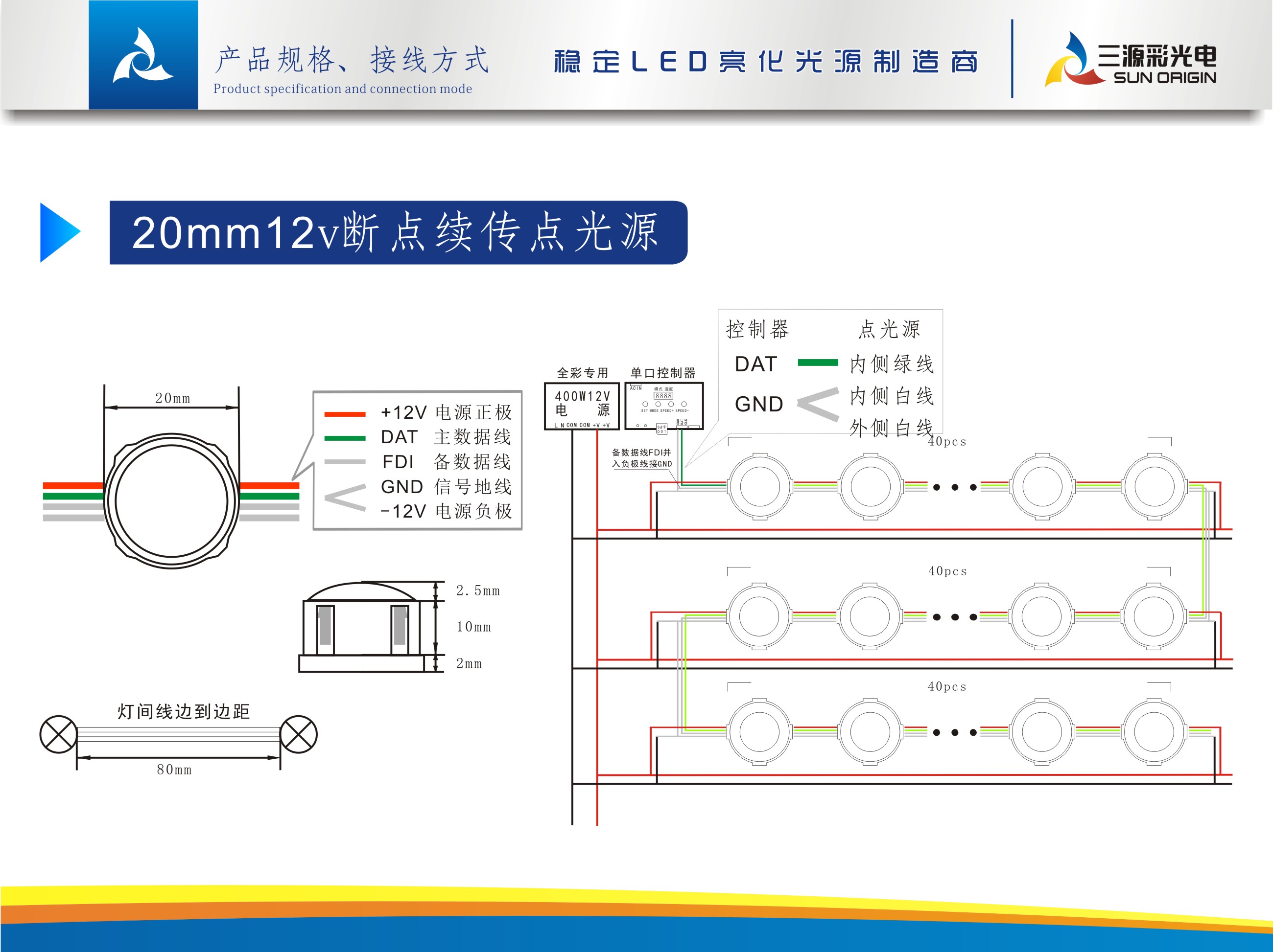 20mm断点续传点光源 