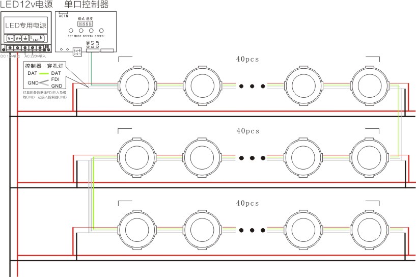 12mm断点续传点光源 