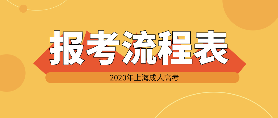 2020年上海成人高考報(bào)考流程表