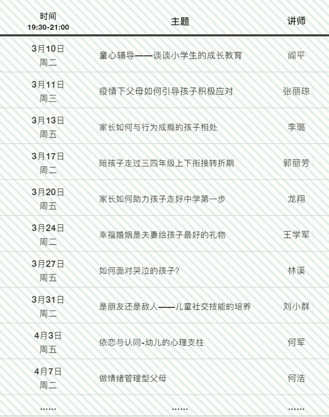 【大型公益微课】大型家庭成长系列线上公益微课 【大型公益微课】大型家庭成长系列线上公益微课