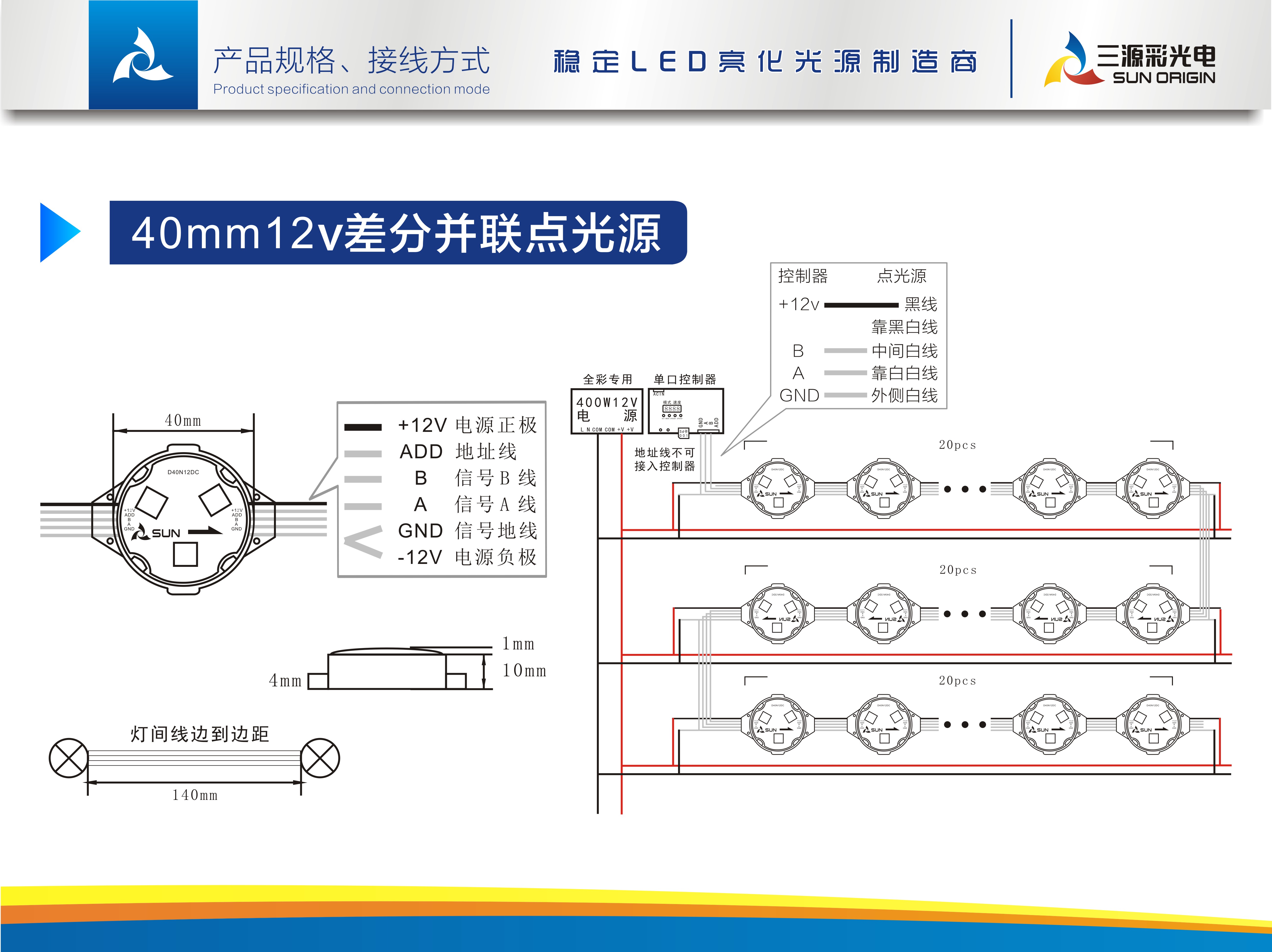 40mm差分并联点光源