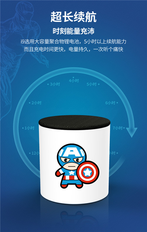漫威联名蓝牙音箱_无线迷你便携_家用户外低音炮
