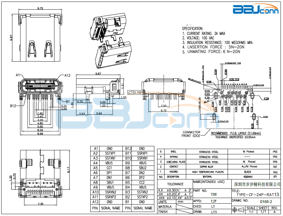 TYPE-CF-24P-RAT13生产厂家|定制厂商|批发采购价格-深圳市步步精科技有限公司